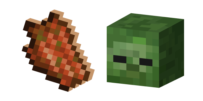 Minecraft Rotten Flesh and Zombie Cursor