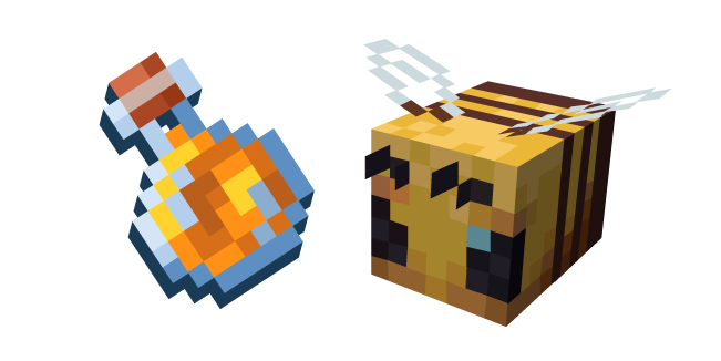 Minecarft Honey Bottle and Bee Cursor