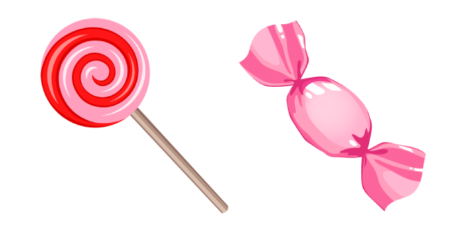 Pink Lollipop and Wrapped Candy Cursor