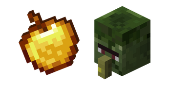 Minecraft Golden Apple and Zombie Villager