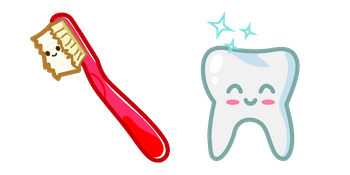 Cute Toothbrush and Tooth