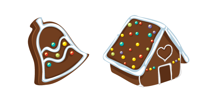 Christmas Gingerbread Ball and House Cursor