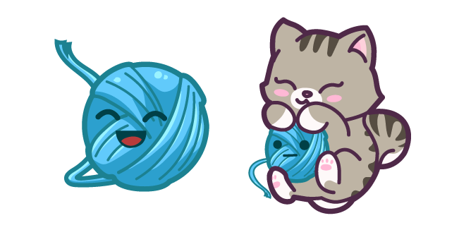 Cute Yarn Ball and Kitten Cursor