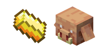 Minecraft Gold Ingot and Piglin