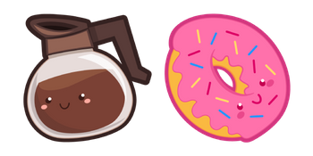 Cute Coffee Pot and Donut