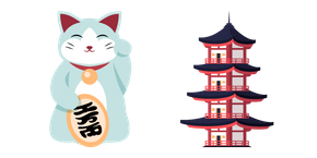 Japan Maneki-Neko and Pagoda