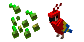 Minecraft Wheat Seeds and Red Parrot