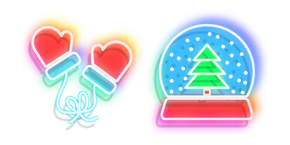 Neon Snow Globe and Mittens