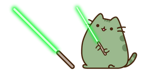 Pusheen Yoda and Lightsaber