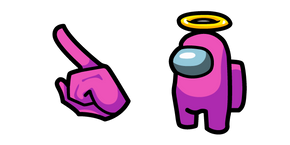 Among Us Pink Character in Angel Halo