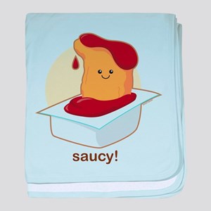 Chicken Nugget Cartoon Baby Blankets - CafePress