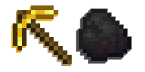Minecraft Golden Pickaxe and Coal