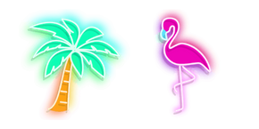 Palm Tree and Flamingo Neon