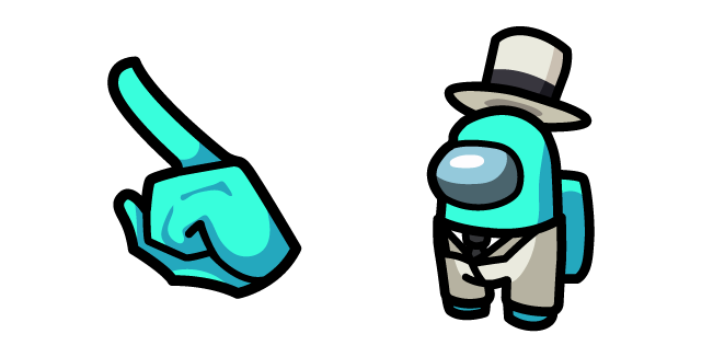 Among Us Cyan Character in White Suit Outfit